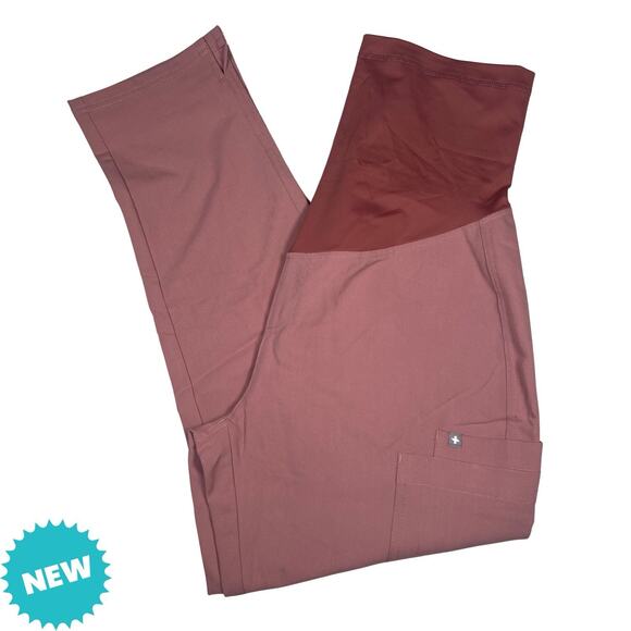 Figs Scrub Pants Women's Medium Petite Maternity Mauve Yoga 2.0 NWT Medical - Picture 1 of 6